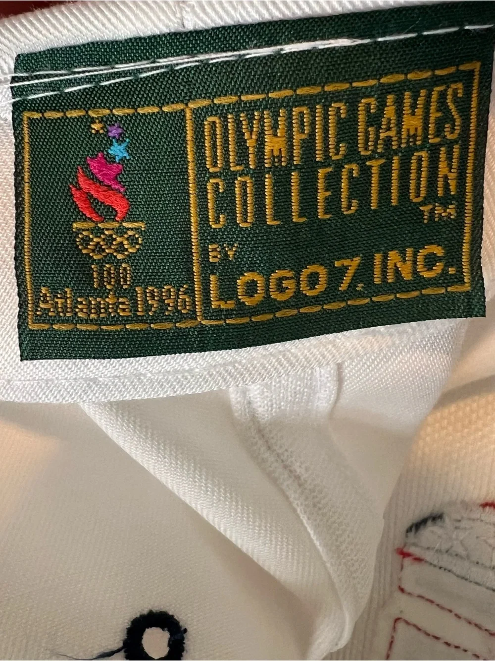 VTG Logo 7 USA 1996 Atlanta Olympics White Strapback Hat Cap Wrap Around New Tag